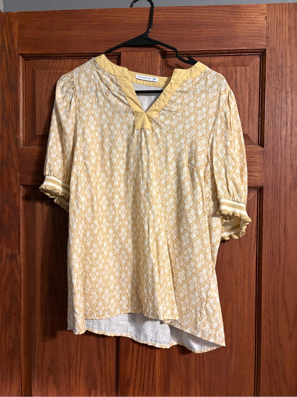Staccato Yellow Patterned Women's Blouse
